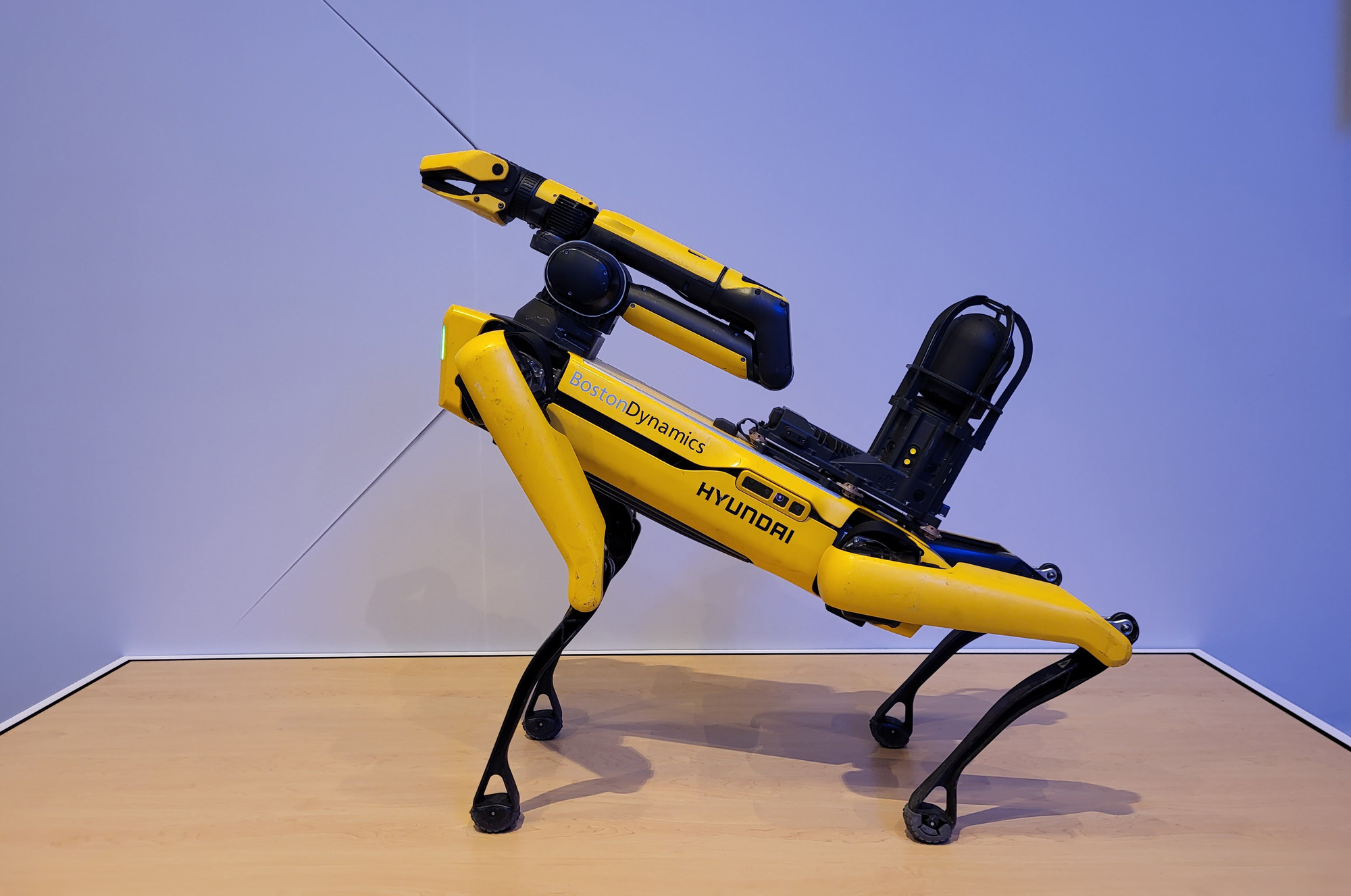 A close up of the Boston Dynamics robot