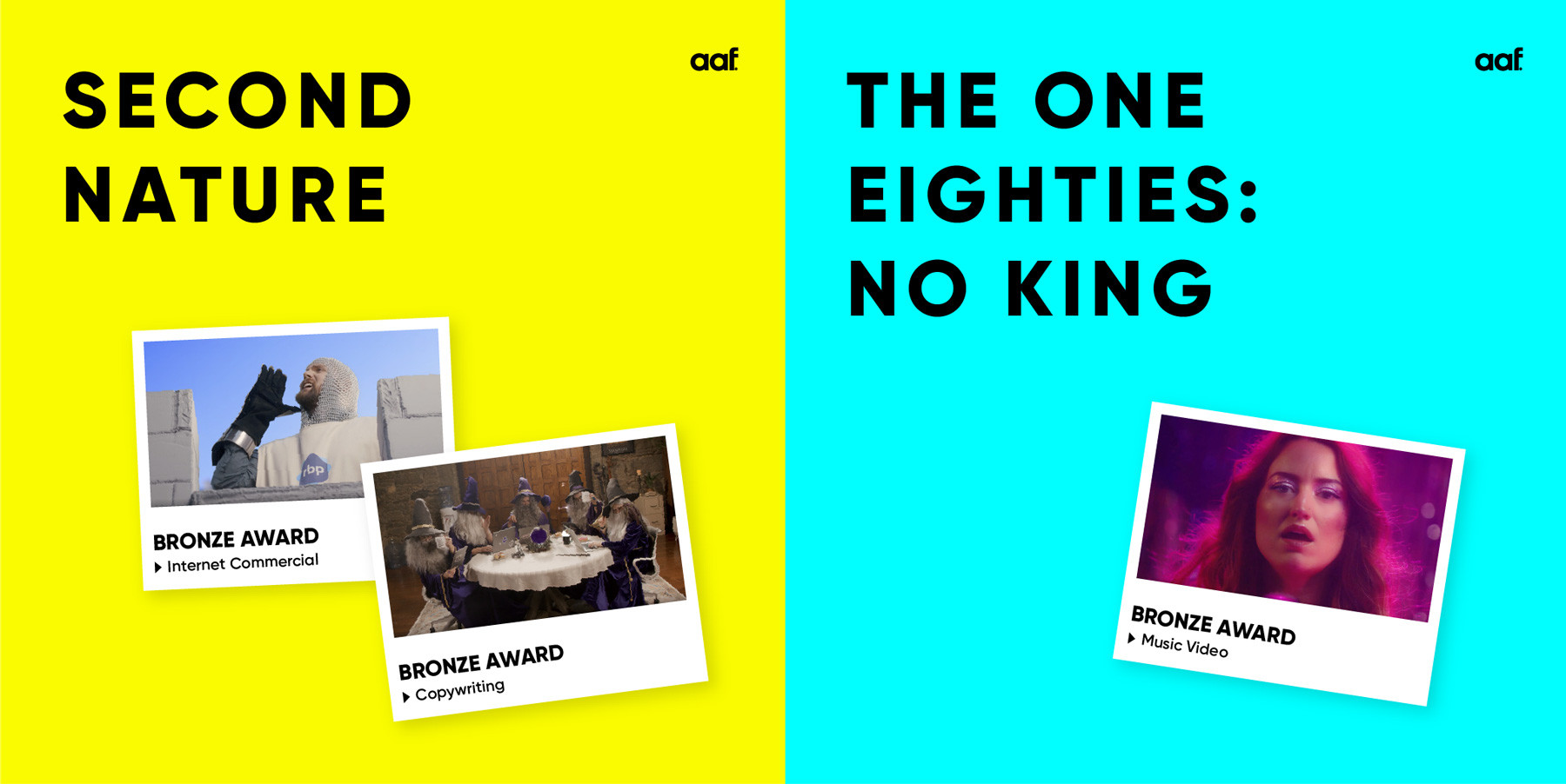 Still images of Second Nature and The One Eighties: No King videos